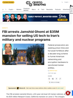 FBI arrests Jamshid Ghomi at $35M mansion for selling US tech to Iran's military and nuclear programs