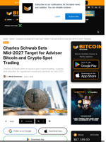 Charles Schwab Sets Mid-2027 Target For Advisor Bitcoin And Crypto Spot Trading 