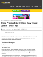 Bitcoin Price Analysis: BTC Sinks Below Crucial Support – What’s Next?