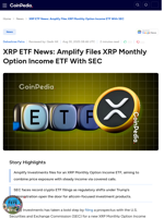 XRP ETF News: Amplify Files XRP Monthly Option Income ETF With SEC