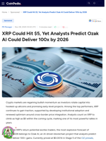 XRP Could Hit $5, Yet Analysts Predict Ozak AI Could Deliver 100x by 2026