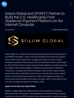Solum Global and DFINITY Partner to Build the U.S. Healthcare’s First Stablecoin Payment Platform on the Internet Computer | Visionary Financial