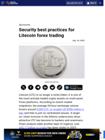 Security best practices for Litecoin forex trading