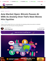 Bitcoin Pauses At $90k, Anxiety Over Fed’s Next Moves Hits Stocks