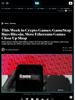 This Week in Crypto Games: GameStop Buys Bitcoin, More Ethereum Games Close Up Shop - Decrypt