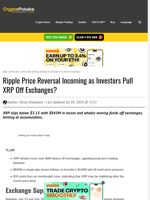 Ripple Price Reversal Incoming as Investors Pull XRP Off Exchanges?