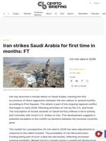 Iran strikes Saudi Arabia for first time in months: FT