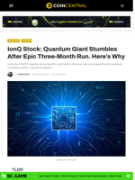 IonQ Stock: Quantum Giant Stumbles After Epic Three-Month Run. Here's Why - CoinCentral