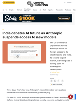 India debates AI future as Anthropic suspends access to new models