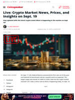 Live: Crypto Market News, Prices, and Insights on Sept. 19 - Coinspeaker
