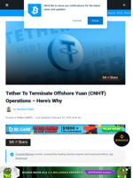 Tether To Terminate Offshore Yuan (CNH₮) Operations - Here's Why | Bitcoinist.com