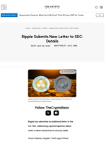 Ripple Submits New Letter to SEC: Details