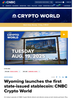 Wyoming launches the first state-issued stablecoin: CNBC Crypto World