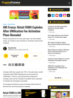 UNI Frenzy: Retail FOMO Explodes After UNIfication Fee Activation Plans Revealed