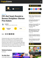 ETH's Next Targets Revealed as Recovery Strengthens: Ethereum Price Analysis