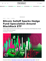 Bitcoin Selloff Sparks Hedge Fund Speculation Around BlackRock ETF - 