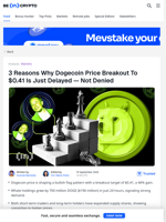 Dogecoin Price Breakout Could Trigger 46% Rally — Here’s Why