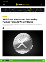 XRP Price: Mastercard Partnership Pushes Token to Weekly Highs - CoinCentral