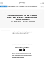 Bitcoin Price Analysis for Jan 28: Here’s What’s Next After BTC Breaks Donchian Channel Resistance