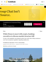 White House to meet with crypto, banking executives to discuss market structure bill, Reuters reports
