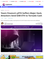 yETH Suffers Major Exploit, Hackers Send $3M ETH to Mixers