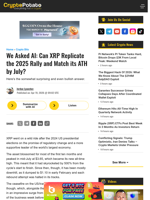 We Asked AI: Can XRP Replicate the 2025 Rally and Match its ATH by July?