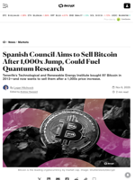Spanish Council Aims to Sell Bitcoin After 1,000x Jump, Could Fuel Quantum Research - Decrypt