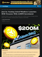 Nasdaq Listed Windtree Launches BNB Treasury With $200M Investment