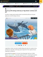 Bitcoin's ‘big whales’ continue sell-off after all-time high