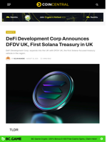 DeFi Development Corp. Announces DFDV UK, First Solana Treasury in UK