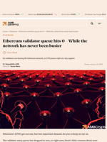 Ethereum validator queue hits 0 - While the network has never been busier - AMBCrypto