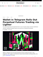 Wallet in Telegram Rolls Out Perpetual Futures Trading via Lighter - 