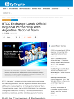 BTCC Exchange Lands Official Regional Partnership With Argentine National Team