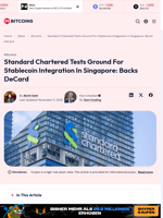 Standard Chartered Tests Ground For Stablecoin Integration In Singapore: Backs DeCard - 99Bitcoins
