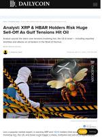 Analyst: XRP & HBAR Holders Risk Huge Sell-Off As Gulf Tensions Hit Oil - DailyCoin