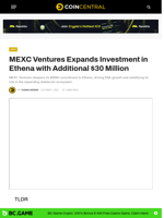 MEXC Ventures Expands Investment in Ethena with Additional $30 Million
