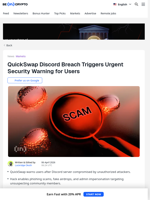 QuickSwap Discord Breach Sparks Urgent User Warning