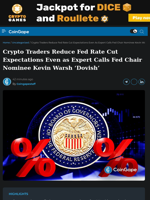 Crypto Traders reduce Fed Rate Cut Bets as Expert Calls Warsh Dovish