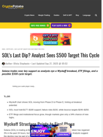 SOL’s Last Dip? Analyst Sees $500 Target This Cycle