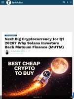Next Big Cryptocurrency for Q1 2026? Why Solana Investors Back Mutuum Finance (MUTM) - TechBullion