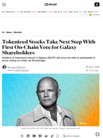 Tokenized Stocks Take Next Step With First On-Chain Vote for Galaxy Shareholders - Decrypt