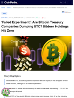 Bitcoin Treasury Companies Dumping BTC? Bitdeer Holdings Hit Zero