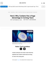 Here’s Why Cardano Has a Huge Advantage in Coming Years