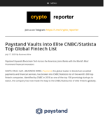 Paystand Vaults into Elite CNBC/Statista Top Global Fintech List