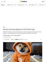 BTC news: Bitcoin’s anti-spam fight gets a 'DOG Mode' reply
