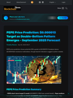 PEPE Price Prediction: $0.000013 Target as Double-Bottom Pattern Emerges - September 2025 Forecast - Blockchain.News