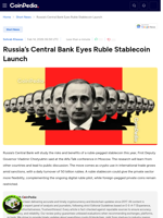 Russia’s Central Bank Eyes Ruble Stablecoin Launch