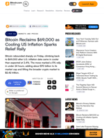 Bitcoin Reclaims $69,000 as Cooling US Inflation Sparks Relief Rally – Markets and Prices Bitcoin News