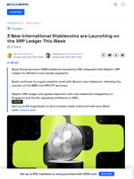 XRP Ledger Is Hosting 3 New Stablecoins This Week