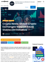 Crypto News: Global Crypto Exchanges Support Saudi Stablecoin Initiative | Live Bitcoin News